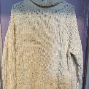 Cream, knitted, PINK sweater